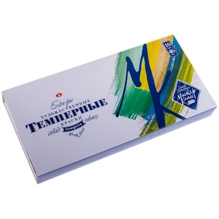 Краски темперные Мастер-Класс, 10 цветов, 46мл/туба, картон 1641032/119558