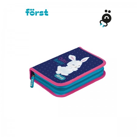 Пенал 1 отделение, 200*140*40 Först &quot;Sweet bunny&quot;, дополнительная откидная секция, полиэстер FT-PK-110313  349921