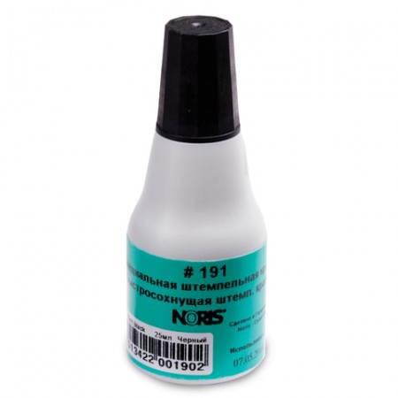 Краска штемпельная NORIS, черная, 25 мл, (унив. для глянц. бумаги, металла, пластмасс и т.д.), 191Ач /223623