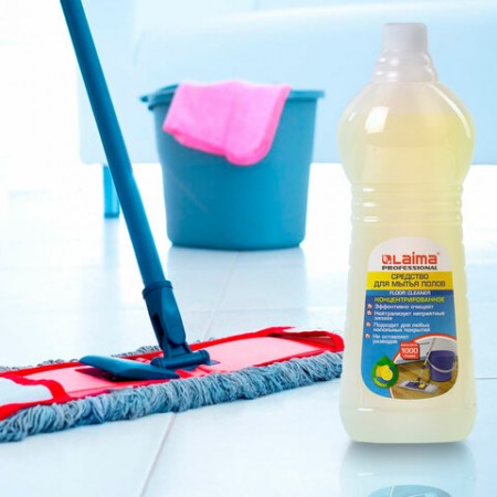 Средство для мытья пола 1 кг, ЛАЙМА PROFESSIONAL концентрат, &quot;Лимон&quot;, 601607/ 601607