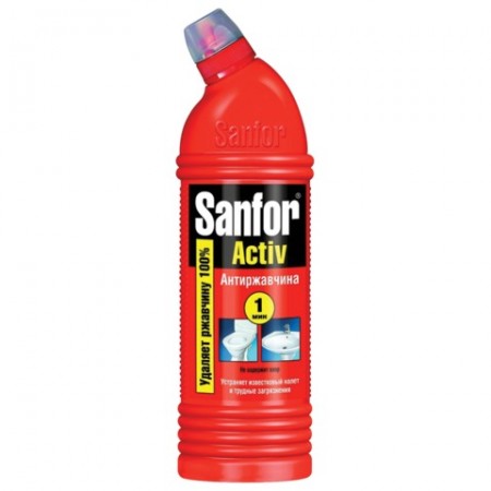 Чистящее средство 750 г, SANFOR Activ (Санфор Актив) "Антиржавчина", гель, 1557/ 601969