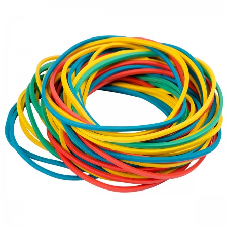 Резинки банковские универсальные диаметром 80 мм, STAFF 100 г, цветные, натуральный каучук, 440151