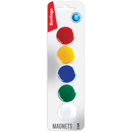 Магнит для досок Berlingo 3см, 5шт., европодвес, 135180