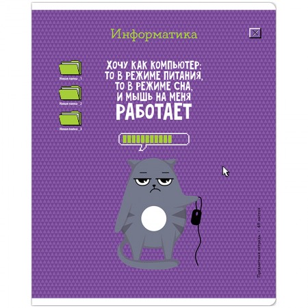 Тетрадь предметная 48л. ArtSpace &quot;Котоцинизм&quot; - Информатика, ТВИН-лак 332211  Тп48ТЛк_42615
