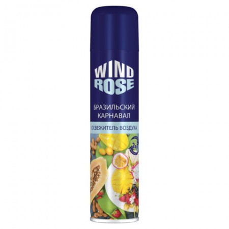 Освежитель воздуха аэрозольный 300 мл, WIND ROSE "Бразильский карнавал", СИБИАР, 5-02.10.008.06, 701284