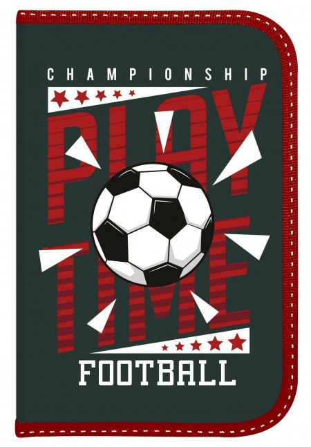 Пенал 1 секц. бол. Schoolformat PLAY TIME 200х130х25 картон, полиэстер 2 откид. планки молния т.-зел. ПТК2-ПЛТ 237101