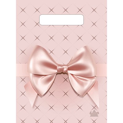 Пакет &quot;Персиковый бант&quot;, полиэтиленовый с вырубной ручкой, 19х25 см, 30 мкм 7669445