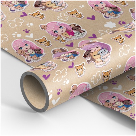 Упаковочная бумага крафт 70*100см, MESHU &quot;Настоящая дружба&quot;, 70г/м2  358074  MS_53446