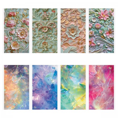 Блокнот А6 32л., на скрепке BG "Цветы и космос", блестки 380198 Б6ск32_бл 09429