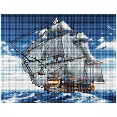 Алмазная мозаика ТРИ СОВЫ &quot;По волнам&quot;, 40*50см, холст на деревянном подрамнике, картонная коробка с пластиковой ручкой АМП4050_52978 357144