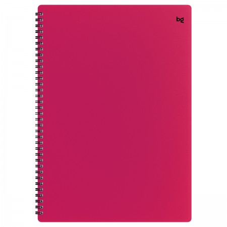 Тетрадь 80л., А4 клетка на гребне BG &quot;Neon&quot;, пластиковая обложка, розовый  378838 Т4гр80_пл 08693