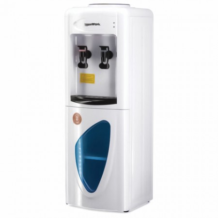 Водораздатчик-кулер БЕЗ НАГРЕВА И ОХЛАЖДЕНИЯ, AQUA WORK 0.7-LWR, напольный, шкаф, 2 крана, белый, 23211 455569