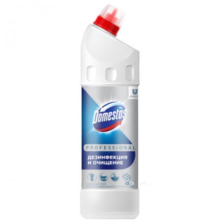 Чистящее средство 1 л DOMESTOS PROFESSIONAL универсальное дезинфицирующее, отбеливающий эффект 344578/95810/608136/