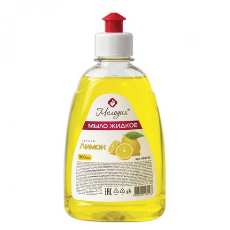 Мыло жидкое 300 мл, МЕЛОДИЯ &quot;Лимон&quot;, пуш-пул, 604783