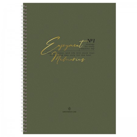 Тетрадь 80л., А4, клетка на гребне GreenwichLine &quot;Moderate&quot;, матовая ламинация, тиснение фольгой, 80г/м2 366966 N4c80-569