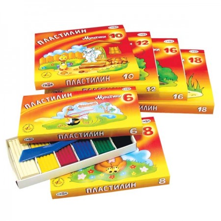 Пластилин 8 цв., МУЛЬТИКИ со стеком 160 г, арт.280016  281016/262532