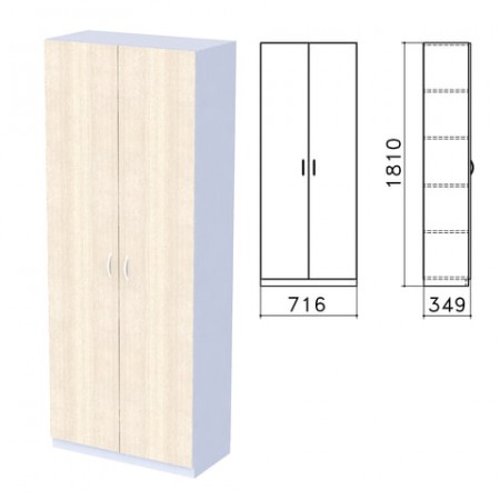Шкаф закрытый &quot;Бюджет&quot;, 716х349х1810 мм, дуб шамони светлый (КОМПЛЕКТ)  980596