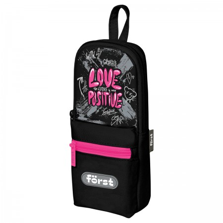 Пенал мягкий 1 отделение, 1 карман, 210*90*40 Först &quot;Love positive&quot;, текстиль 379403 FT-PM-090510