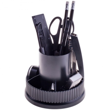 Настольный органайзер 12 предметов,OfficeSpace &quot;Карусель&quot;,  вращающийся, черный 205593/SS155_3194/ 205593