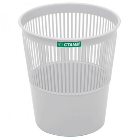 Корзина для бумаг СТАММ сетчатая, 9л, серая, КР22