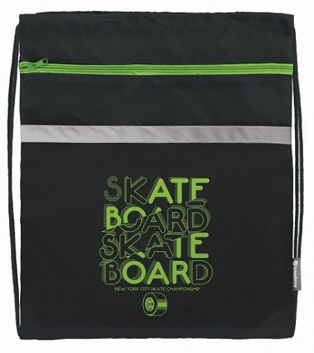 Мешок для обуви Schoolformat NEON SKATE 49х41 см д/мальчиков большой с карманом  МОБК-НСК  227983