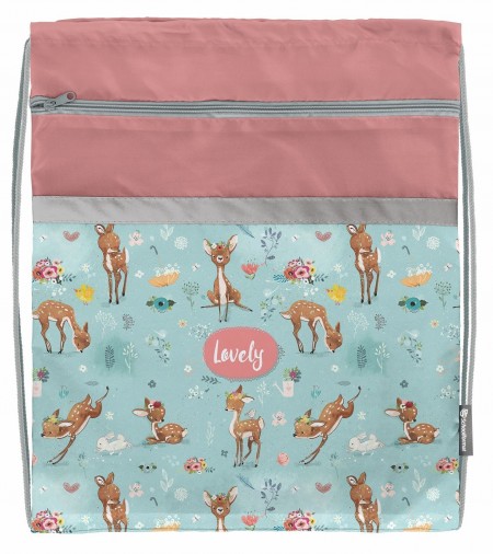 Мешок для обуви Schoolformat LITTLE DEERS 42х34 см д/девочек с карманом МОМК-ЛДР  228005