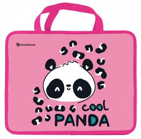 Папка д/труда с ручкой А4 Schoolformat FLUFFY PANDA 330х260х75 пластик д/девочек ПТРТМРШ-ФПН  228058