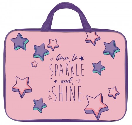 Папка д/труда с ручкой А4 Schoolformat SHINE BRIGHT 350х265х60 ткань д/девочек ПТРТМР-ШБР 228046