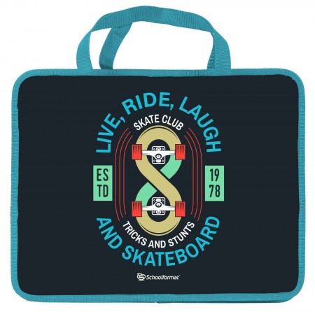 Папка д/труда с ручкой А4 Schoolformat SKATE NON-STOP 330х260х75 пластик д/мальчиков ПТРТМРШ-СБН 228052