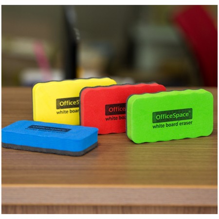 Губка-стиратель для досок OfficeSpace 57*107мм, на магните, материал EVA, ассорти, европодвес 261122
