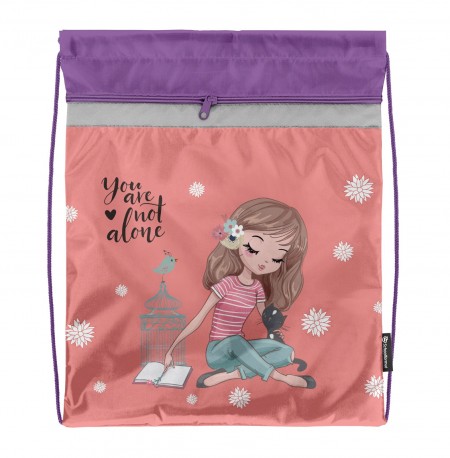 Мешок для обуви Schoolformat стандартный С КАРМАНОМ, 42х34, серия Cute girl МОМК-КГЛ/213123