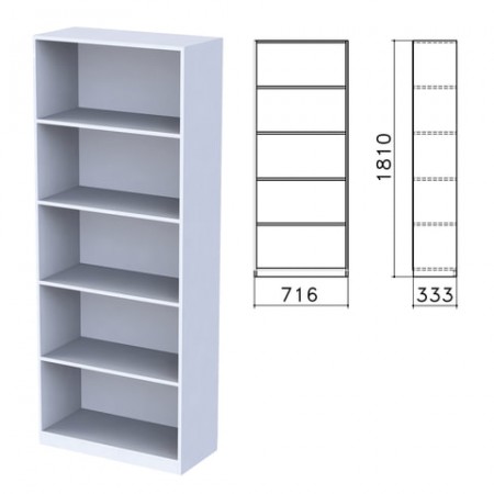 Шкаф (стеллаж) &quot;Бюджет&quot;, 716х333х1810 мм, 4 полки, серый, 402651-030 /640634