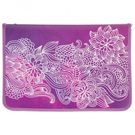 Папка для труда BRAUBERG, А4, пластик, цветная печать, молния вокруг, для девочек, &quot;Маджента&quot;, ПТР-5/227117