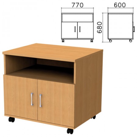 Тумба для оргтехники &quot;Монолит&quot;, 770х600х680 мм, 2 двери, полка, цвет бук бавария, ТМ30.1   640141