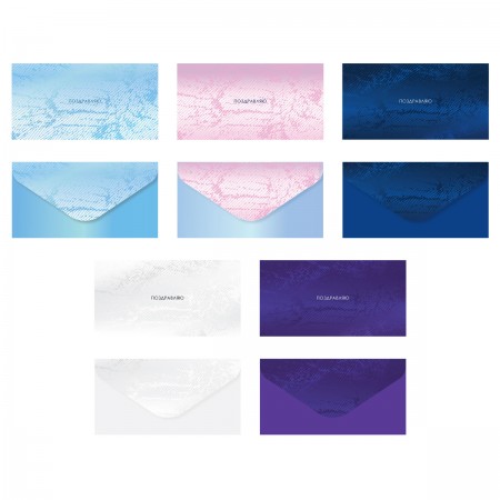 Конверт для денег MESHU &quot;Wave&quot;, 85*164мм, выб. лак, 5 дизайнов 364361  MS_55134