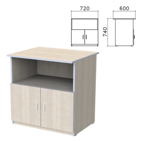 Тумба для оргтехники &quot;Бюджет&quot;, 720х600х740 мм, 2 двери, дуб шамони светлый, 402658-430  640632