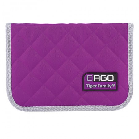 Пенал TIGER FAMILY (ТАЙГЕР), 1 отделение, 2 откидные планки, фиолетовый, 20х14х4 см, 1742DE 226190