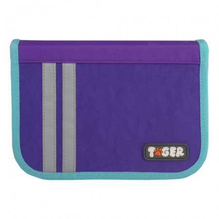 Пенал TIGER FAMILY (ТАЙГЕР), 1 отделение, откидная планка, &quot;Minty Purple&quot;, 20х14х4 см 226987