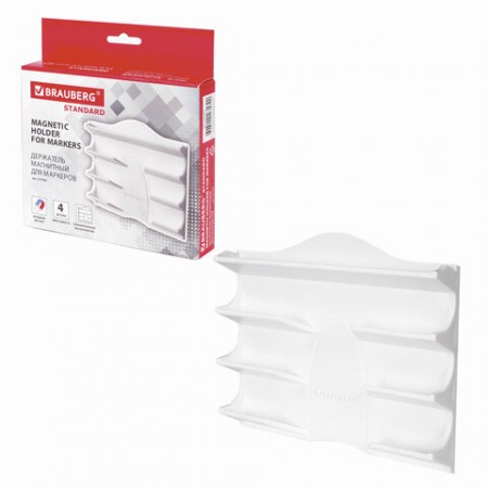 Держатель магнитный для 4 маркеров для доски (130х152 мм), BRAUBERG &quot;Standard&quot;, 237092