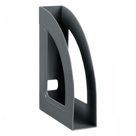 Лоток для бумаг вертикальный СТАММ &quot;Респект&quot;, серый, ширина 70мм 351533 ЛТВ-30856