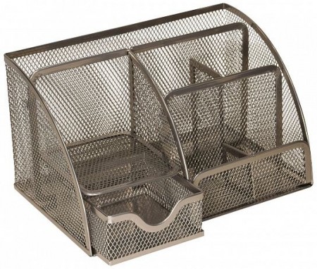 Подставка для канцелярских принадлежностей INFORMAT 7 отделений 125х220х140 мм серебро металл  246318 IF-MO7-SIL