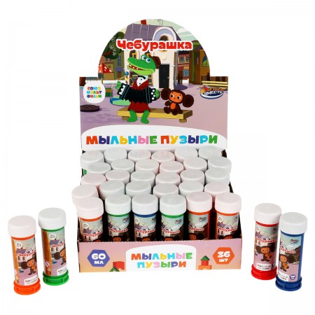 Мыльные пузыри Играем вместе &quot;Чебурашка&quot;, 60мл, ассорти 357720 01014-60ЭД