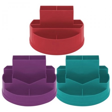 Подставка-органайзер10 отделений, СТАММ &quot;Сити Studio&quot;, вращающаяся, 155х155х95 мм, ассорти, ОР115, 235833