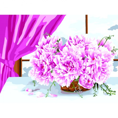 Картина по номерам на холсте ТРИ СОВЫ &quot;Пионы&quot;, 30*40, с акриловыми красками и кистями 335064  КХ_44108