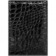 Обложка для паспорта OfficeSpace иск. кожа, черный, крокодил 240459
