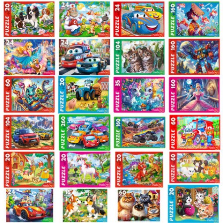 Пазл картонный &quot;МАКСИ-ПАЗЛЫ&quot;, АССОРТИ, 180х125х40 мм, РК  665497