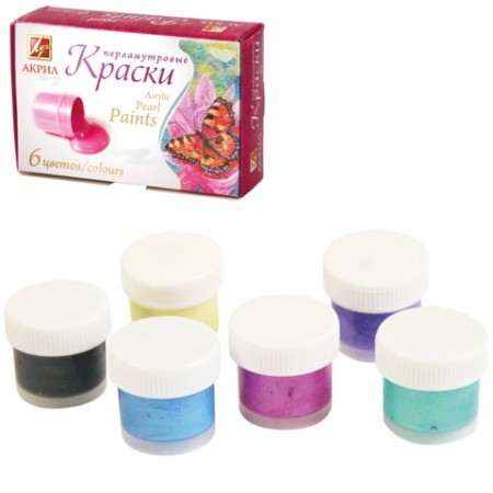 Краски акриловые ЛУЧ, 6 цветов по 15 мл, перламутровые, 22С 1411-08, 190938