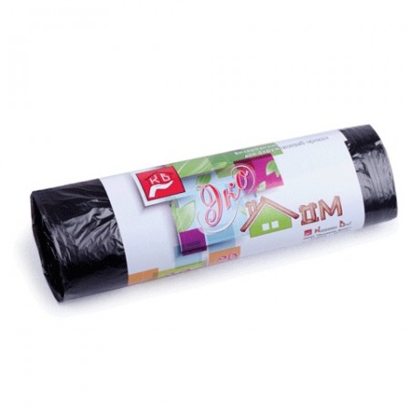 Мешки для мусора 30 л, комплект 20 шт., рулон, ПНД, 50х60 см, 6 мкм, черные, КБ &quot;Эко Дом&quot;, 2098/601348