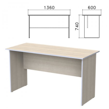 Стол письменный &quot;Бюджет&quot;, 1360х600х740 мм, дуб шамони светлый, 402661-430 640620