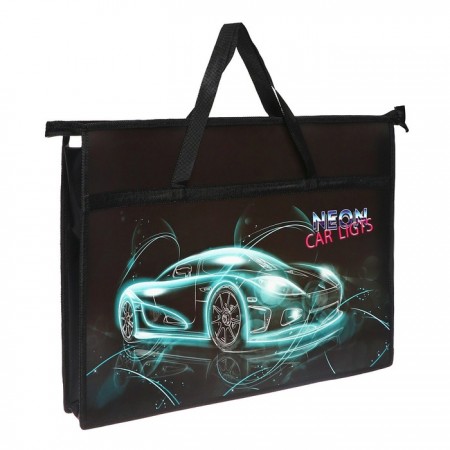 Папка А3 молния сверху, дизайны (ПМ-А3-26, NEON CAR 2023), ПМ-А3-26  00-00007843